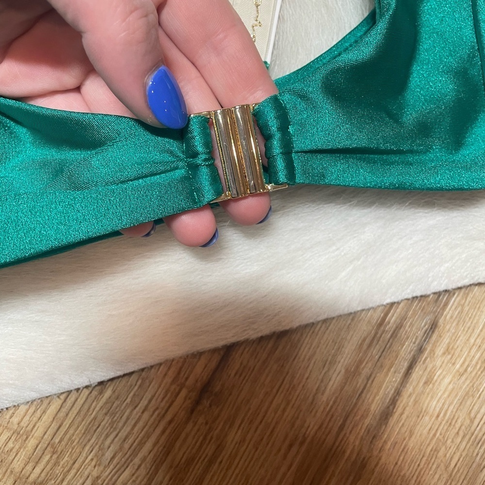 Revolve LoveWave The Ero Top in Forest Green unpadded triangle bikini top - Picture 6 of 8